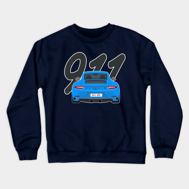 911 gts racing blue Crewneck Sweatshirt by creative.z